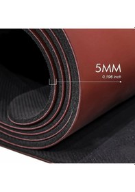 Resim Rebuwo Çift Çizgi Tasarımlı 5mm Doğal Kauçuk Yoga Matı - Kaydırmaz Pilates ve Egzersiz Matı 