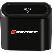 Resim Chuangyinshop Siyah Sızdırmaz Mini Araba Çöp Kutusu Kapaklı Su Geçirmez Kolay Temizlenir 