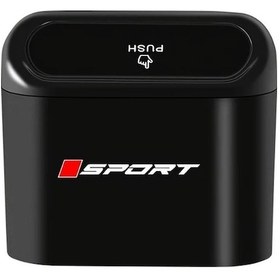 Resim Chuangyinshop Siyah Sızdırmaz Mini Araba Çöp Kutusu Kapaklı Su Geçirmez Kolay Temizlenir 