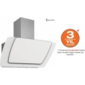 Resim Silverline 3373 Misto Beyaz 90 Cm Dekoratif Camlı Duvar Tipi Davlumbazipi Davlumbaz, 90 Cm Beyaz 