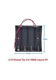 Resim 18650 2 Tel 4lü Pil Kutusu Paralel 4 Adet 3.7V Paralel Lityum Lion Batarya Yuvası 
