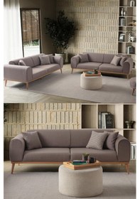 Resim Rebull 3+3 Koltuk Takımı Kahverengi 