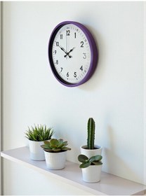 Resim 36 Cm Mor Dekoratif Duvar Saati Mor - Beyaz 