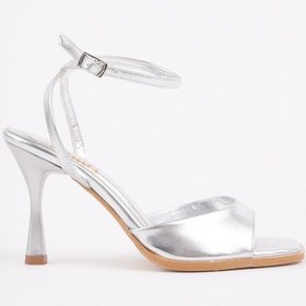 Resim Muggo Charlot Bilekten Bağlamalı Kadın İnce Topuklu Ayakkabı GÜMÜŞ 