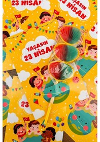 Resim 20 Adet 23 Nisan Şeker Ve Balon Konulabilen Tebrik Kartı 10 Lu Set Sınıf Dağıtımlık Hediyelik Kart 