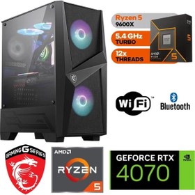 Resim MSI 12GB Rtx 4070 – Gaming Pc Ddr5 – Ryzen 5 9600X – 32GB Ddr5 6000 Mhz Ram -1tb M.2 SSD–Sıvı Sogutmalı 