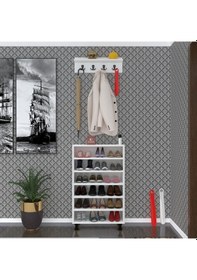 Resim Kenzlife Portmanto Ayakkabılık Ve Askılık Kalçın6 Byzbyz 98 060 32 Onsekiz Çift Ayakkabı Kapasitesi Ahşap 