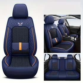 Resim STAWGRNY Premium PU Deri Araba Koltuk Kılıfları - Nefes Alabilir, Hava Yastığı Uyumlu Lüks Oturma Minderleri Erkekler ve Kadınlar İçin, Uygun, Dayanıklı ve Şık İç Koruma 