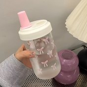 Resim 500Ml/16.9Oz BPA'sız Polikarbonik Su Şişesi - Yeniden Kullanılabilir, Elde Yıkanabilir, Bisiklet ve Tatil için Uygun Yuvarlak Pipetli İçecek Bardağı - Hanukkah ve Şükran Günü Hediyeleri 