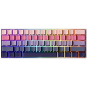 Resim AKKO MONSGEEK FUN60 Max Shine-Through Phantom Pink Hall Effect Manyetik Switch ARGB Kablosuz Hotswap Mekanik Gaming Klavye 