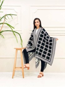 Resim 02Lady Fashion çift taraflı kullanılabilen triko şal panço 