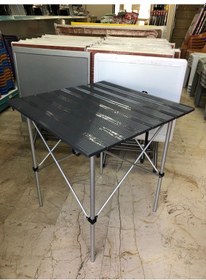 Resim Alüminyum Iskeletli Pratik Katlanır Kamp Masası Gri - Siyah 