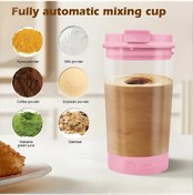 Resim Lumaworld Pembe 13.53oz Taşınabilir Şarj Edilebilir Otomatik Karıştırmalı Spor Blender 