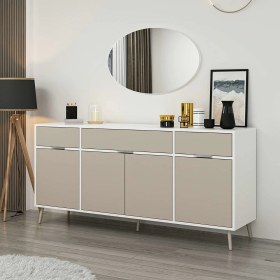 Resim Elina Ayaklı Konsol Aynalı - Beyaz/kumtaşı Çok Renkli 