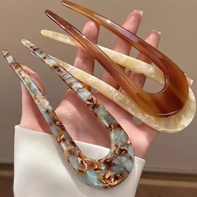 Resim Şık Vintage U Şeklinde Toka: Asetat Malzeme, 14+ Yaş İçin Uygun, Sevgililer Günü İçin Mükemmel 