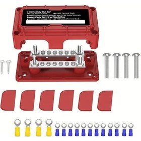 Resim Dream011 300a Güçlü Otobüs Çubuğu Aksesuarlarla Kırmızı 48v Güç Dağıtım Bloğu Araba Tekne Deniz Kamyon 