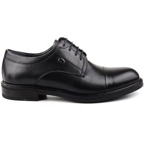 Resim Delfino 321 Erkek Hakiki Deri Bağcıklı & Kürklü Kauçuk Klasik Ayakkabı Siyah 