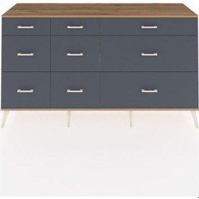 Resim Hyperion Konsol 9 Çekmeceli 176x44x99 Aytaşı-çam/antrasit Beyaz 