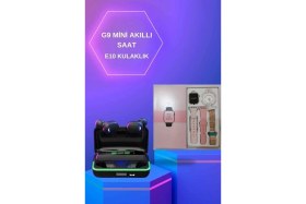 Resim Kadınlara Özel Bileklik Hediyeli Akıllı Saat ve Dijital Göstergeli Anc Özellikli Bluetooth Kulaklık 