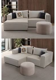 Resim Arven Köşe Koltuk Takımı Krem Krem 