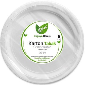 Resim Supertrend Doğa Dostu Karton Tabak 22cm 6lı 