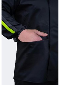 Resim Unisex Tam Kalıp Motorcu Cepli Kurye Su Gecirmez Yağmurluk Takım Siyah 