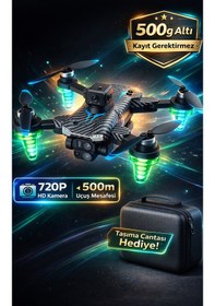 Resim Katlanabilir Engel Sensörlü Profesyonel Görünümlü Drone - Çanta Hediyeli Çift Kameralı 