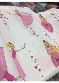 Resim Taç Prenses Desenli %100 Pamuk Nevresimlik Kumaş 