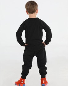 Resim Out Dino Siyah Baggy Pantolon + T-shirt Takım-siyah Siyah 
