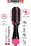 Resim Powertec TR-90 Profesyonel Saç Şekillendirici ve Saç Düzleştirici Fön Tarağı İyon Özellikli 