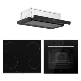 Resim Ferre Elektrikli Aspiratörlü Siyah 3'lü Ankastre Set ( QBL62CS-MS261-D036 ) 