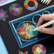 Resim Sanatçılar ve Ofis Malzemeleri için Plastik Ölçüm Aracı, DIY Çizim Cetveli Kiti, Temel El Sanatları Aksesuarı ile Markörler ve Şablonlar 