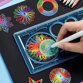 Resim Sanatçılar ve Ofis Malzemeleri için Plastik Ölçüm Aracı, DIY Çizim Cetveli Kiti, Temel El Sanatları Aksesuarı ile Markörler ve Şablonlar 