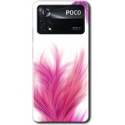 Resim Bera Aksesuar Poco X4 Pro Kılıf Hd Desen Baskılı Arka Kapak - Pembe Tüy 