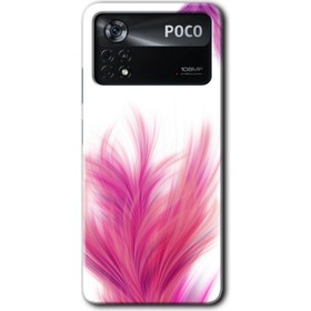 Resim Bera Aksesuar Poco X4 Pro Kılıf Hd Desen Baskılı Arka Kapak - Pembe Tüy 