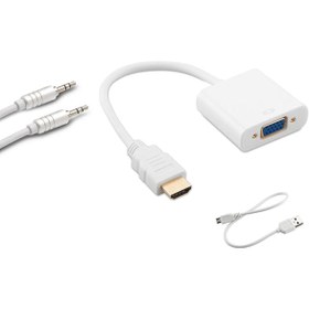Resim Hdmı To Vga Audio Usb Power Çevirici Dönüştürücü 