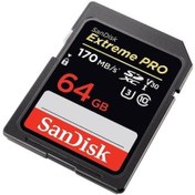 Resim Sandisk Extreme Pro 64Gb Sdxc Card 170Mb/S V30 Uhs-I U3 Hafıza Kartı 