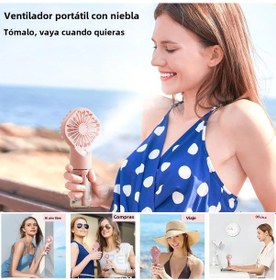 Resim Taşınabilir Fan Nemlendirici Mini El Tipi Usb Şarj Edilebilir Pembe, 