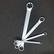 Resim Çift Başlı Altı Çiçekli Erik Çiçeği Anahtarı E-Tipi Altıgen Erik Şekilli Anahtar İç 6-Çiçekli Anahtar Aracı E6-E24mm Crv Malzeme Motosiklet Araçları 