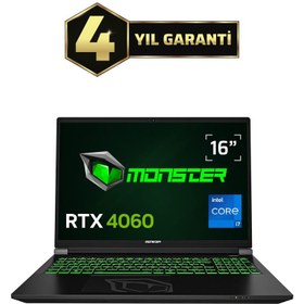 Resim MONSTER Tulpar T6 V3.1.8 Intel Core i7 13700HX 64 GB RAM 1 TB SSD 8 GB RTX 4060 FreeDOS 16" FHD+ 165 Hz 