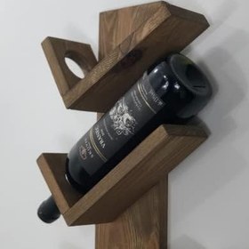 Resim Doğal Ahşap Vintage Şaraplık, Şarap Rafı, 4'lü Retro Ahşap Şaraplık, Meşe 