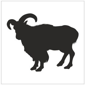 Resim Dağ Keçisi Folyo Sticker 70cm Uzunluk Siyah 