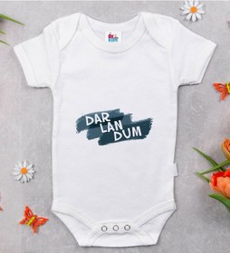 Resim Bk Kids Darlandum Tasarımlı Beyaz Bebek Body Zıbın-1 Çok Renkli 