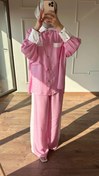 Resim Pembe Yazlık İnce Gömlek Takım 