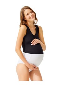 Resim Cottonhill Beyaz Pamuklu Yüksek Bel Hamile Bikini Külot Beyaz 