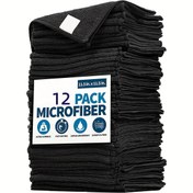 Resim 12'li Mikrofiber Temizlik Havluları - Çizik İz Olmadan, Hızlı Kuruyan, Süper Emici Bulaşık Bezleri - Çok Amaçlı Lekeleri Gizleyen Tekne & Mutfak & Ev Temizlik Bezleri 