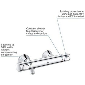 Resim Precision Termostatik Duş Bataryası, Su Tasarruflu, Krom, 34840000 6998 