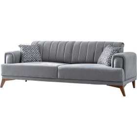 Resim Storish Bolero Üçlü Koltuk Baskılı Gri 