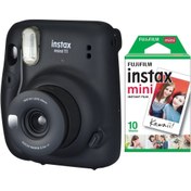 Resim Fujifilm instax mini 11 Siyah Fotoğraf Makinesi 10lu Film FOTSI00131-10 