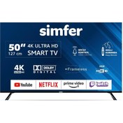 Resim Simfer 50SFSW6M 50" 127 Ekran WebOS LED 4K UHD Akıllı Televizyon Simfer